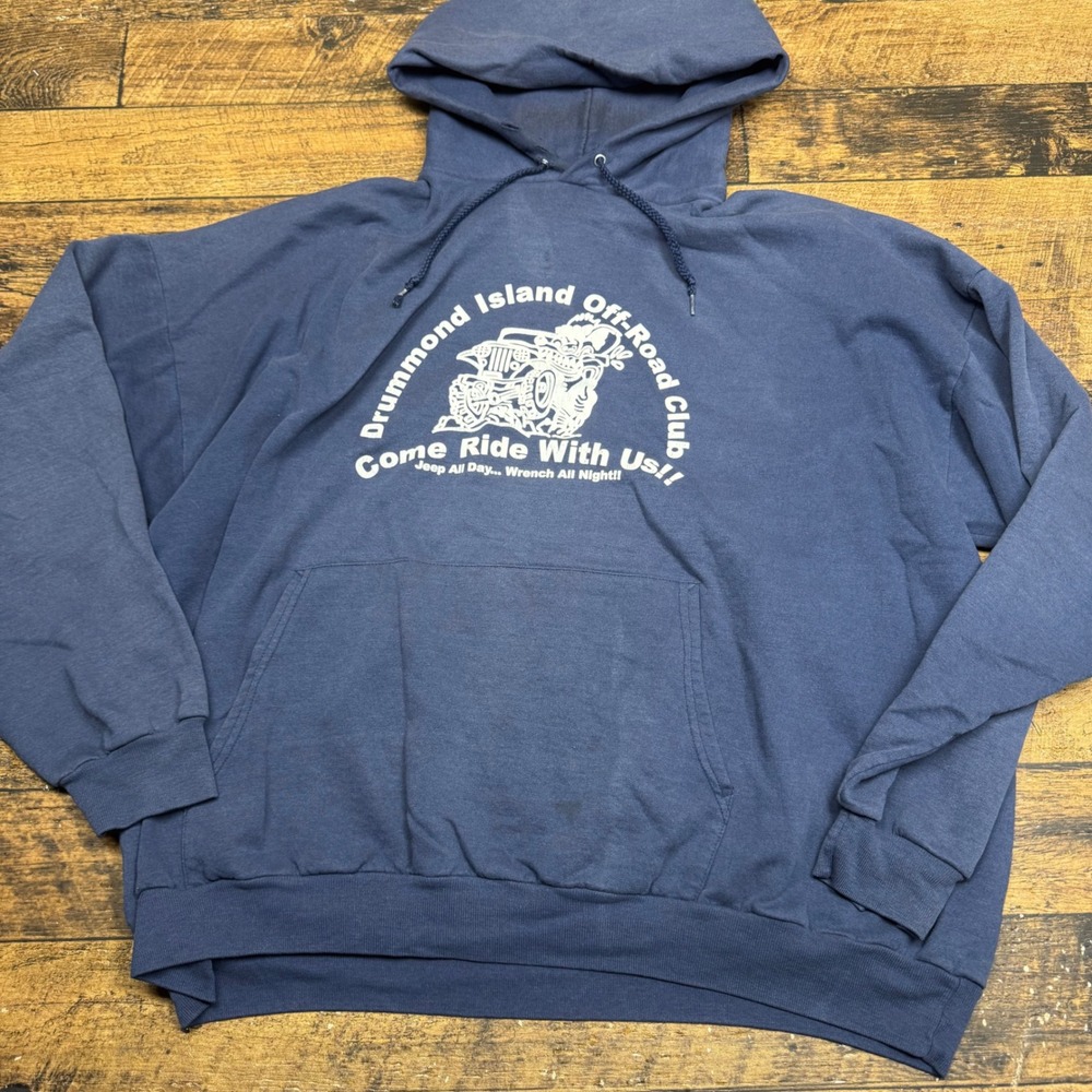Drummond Island Off Road Hoodie Sweatshirt Jeep All‎ Day Wrench All Night 3XL
